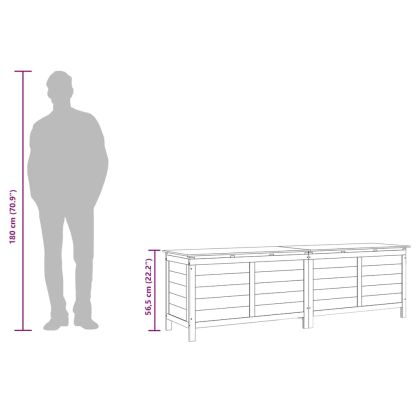 Градинска кутия за съхранение, 198,5x50x56,5 см, чам масив