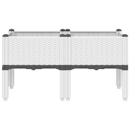 Градинска кашпа с крака, бяла, 80x40x42 см, PP