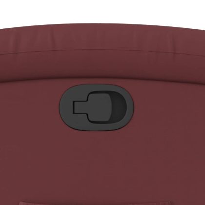 Реклайнер стол, виненочервен, изкуствена кожа