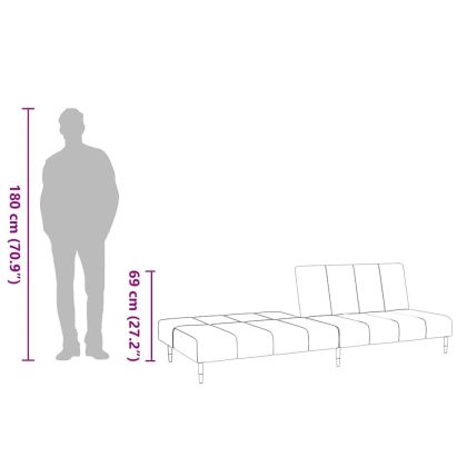 2-местно разтегателно канапе, розово, кадифе