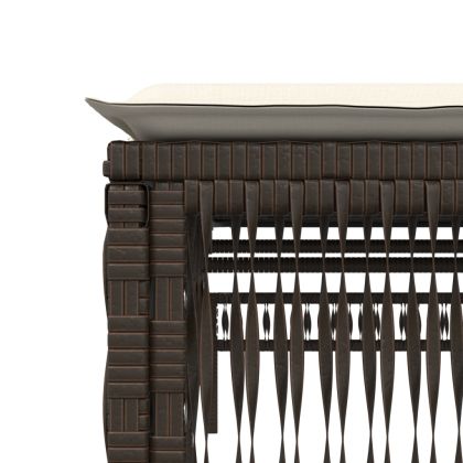 Шезлонг с шалте, кафяв, полиратан