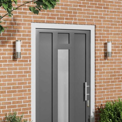 Външна стенна лампа 2 pcs Сребрист 12 x 8,5 x 27 см