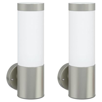 Външна стенна лампа 2 pcs Сребрист 12 x 8,5 x 27 см