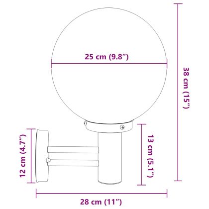 Външна стенна лампа 2 pcs Черно 28 x 25 x 38 см