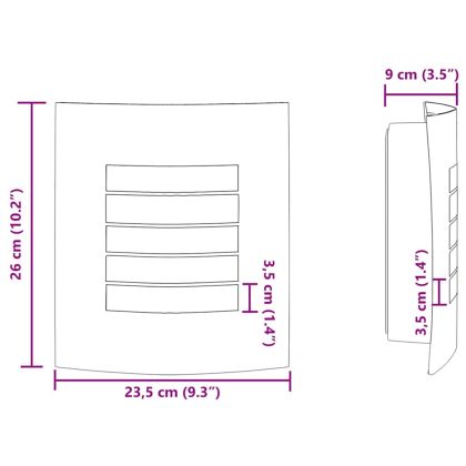 Външна стенна лампа 2 pcs Черно 23.5 x 9 x 26 см