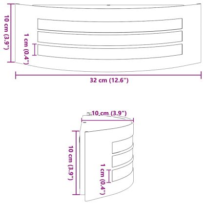 Външна стенна лампа 2 pcs Черно 32 x 10 x 10 см