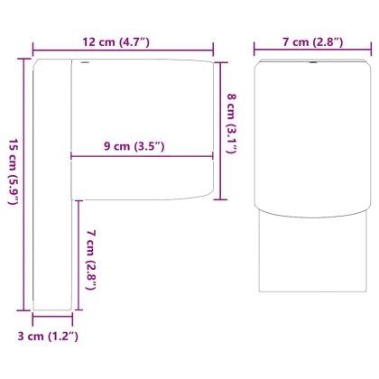 Външна стенна лампа 2 pcs Черно 12 x 7 x 15 см