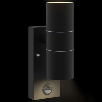 Външна стенна лампа 2 pcs Черно 7 x 10 x 22 см