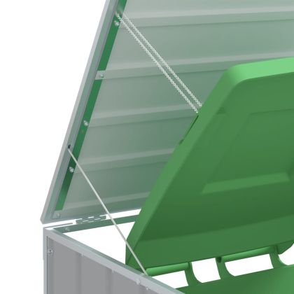 Навес за 3 коша на колела, сив, 216x81x115 см, стомана