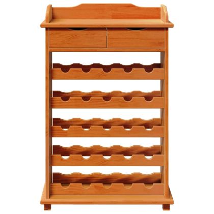 Винен рафт Кафяво 58 x 28 x 90 см Солидно борово дърво