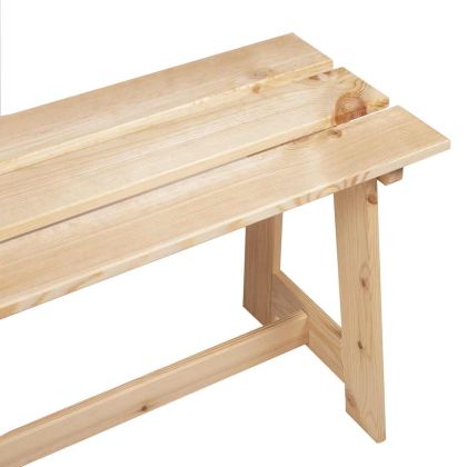 Външна пейка Естествен 119 x 37 x 47 см Масивно дърво от бор