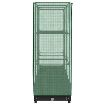 Повдигнато легло с покривало за оранжерия, ратанова имитация, 120x40x123 см