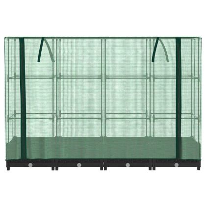 Повдигнато легло с покривало за оранжерия, ратанова имитация, 160x40x123 см