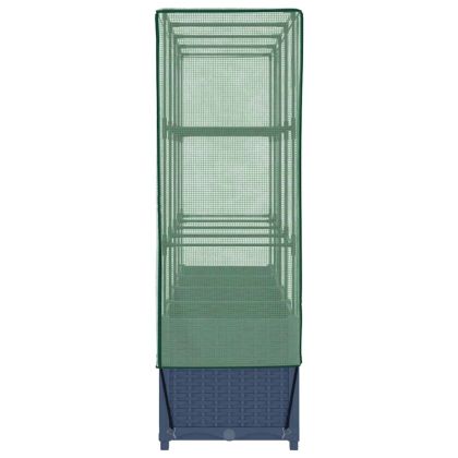 Повдигнато легло с покривало за оранжерия, ратанова имитация, 160x40x138 см