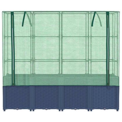 Повдигнато легло с покривало за оранжерия, ратанова имитация, 160x40x153 см