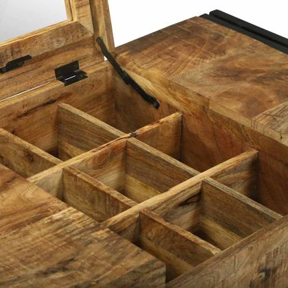 Тоалетки за спалня с огледало Кафяво Масивна дървесина от манго