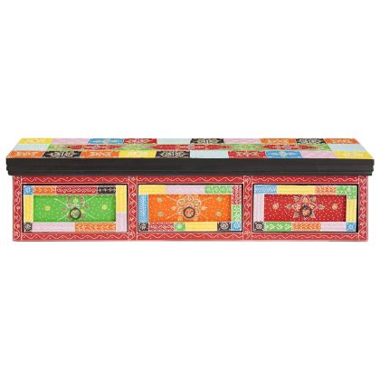 ТВ шкаф Многоцветен 100 x 30 x 24 см Масивна дървесина от манго