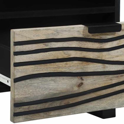 Нощен шкаф с чекмедже 2 pcs Бял и черен 40 x 33 x 46 см