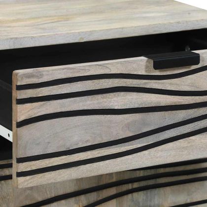 Нощен шкаф с чекмедже Бял и черен 50 x 33 x 60 см