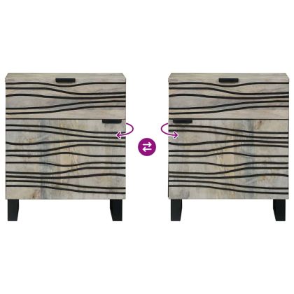 Нощен шкаф с чекмедже Бял и черен 50 x 33 x 60 см