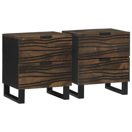 Нощен шкаф с чекмедже 2 pcs Орех 40 x 33 x 46 см