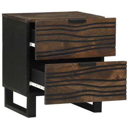 Нощен шкаф с чекмедже 2 pcs Орех 40 x 33 x 46 см