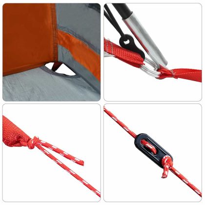 Семейна палатка с покрив Сив и оранжев 721 x 335 x 212 см