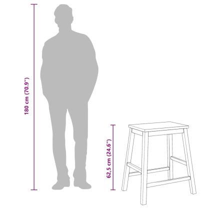 Бар столове 2 бр Бяла масивна дървесина гума