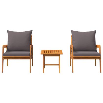 Бистро комплект 3 pcs Кафяво Солидно акациево дърво