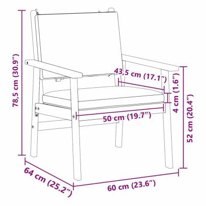 Градински стол 2 pcs Антрацит Солидно акациево дърво