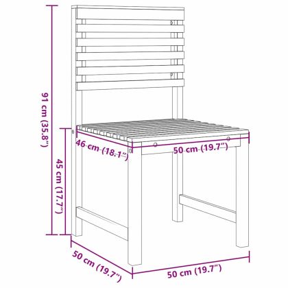 Градински стол 2 pcs Кафяво 50 x 50 x 91 см