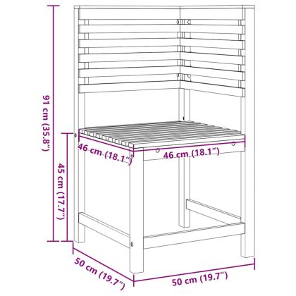Градински стол Кафяво 50 x 50 x 91 см