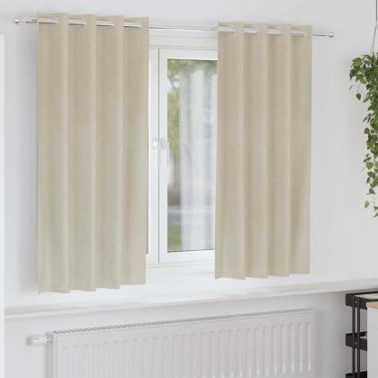 Затъмняващи завеси 2 pcs Крем 140 x 175 cm Кадифе