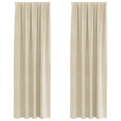 Затъмняващи завеси 2 pcs Крем 140 x 225 cm Кадифе