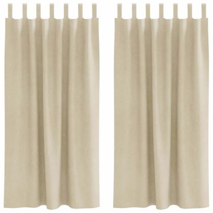 Затъмняващи завеси 2 pcs Крем 140 x 175 cm Кадифе