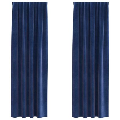 Затъмняващи завеси 2 pcs Тъмен син 140 x 245 cm Кадифе