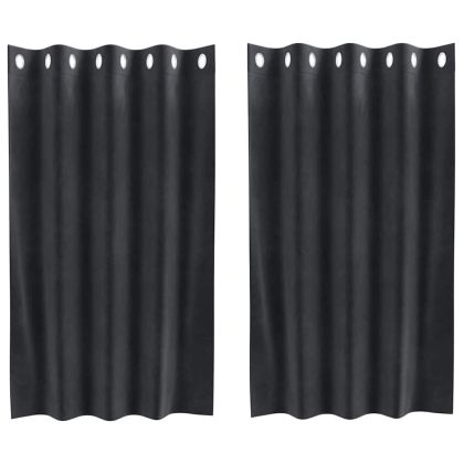 Затъмняващи завеси 2 pcs Тъмен сив 140 x 140 cm Кадифе