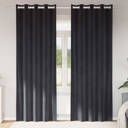 Затъмняващи завеси 2 pcs Тъмен сив 140 x 260 cm Кадифе