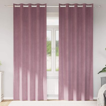 Затъмняващи завеси 2 pcs Тъмен розов 140 x 260 cm Кадифе