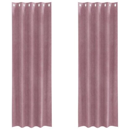 Затъмняващи завеси 2 pcs Тъмен розов 140 x 260 cm Кадифе