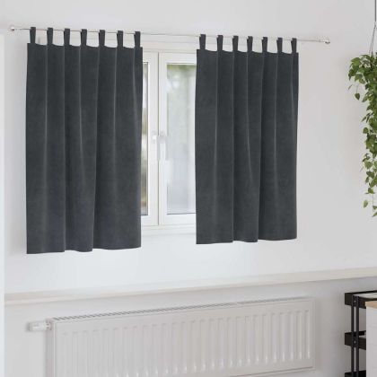 Затъмняващи завеси 2 pcs Светлосиво 140 x 140 cm Кадифе