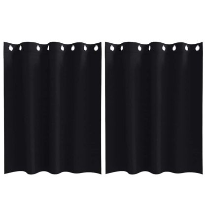 Завеси за затъмняване с пръстени 2 pcs Черно 140 x 140 cm