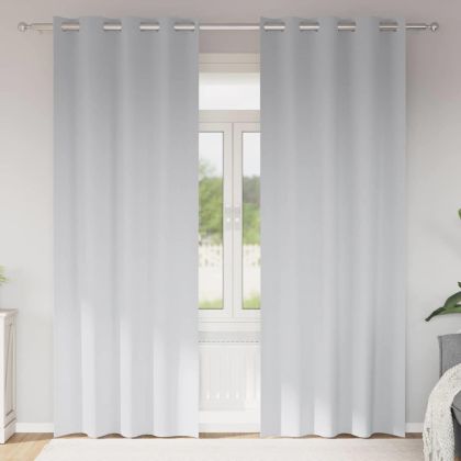 Завеси за затъмняване с пръстени 2 pcs Светло Сиво 225 x 140 см