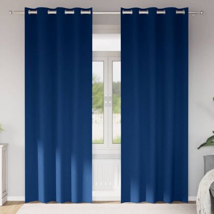 Завеси за затъмняване с пръстени 2 pcs Тъмен син 245 x 140 см