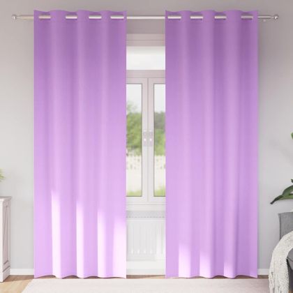 Завеси за затъмняване с пръстени 2 pcs Лилаво 245 x 140 см