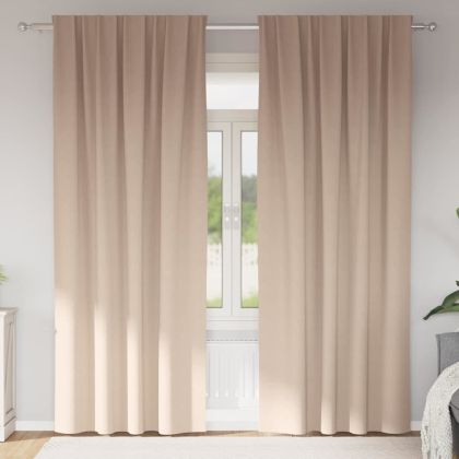 Завеси за затъмняване с пръстени 2 pcs Таупе 225 x 140 см