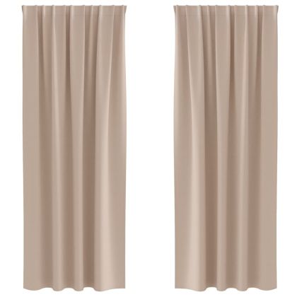 Завеси за затъмняване с пръстени 2 pcs Таупе 225 x 140 см