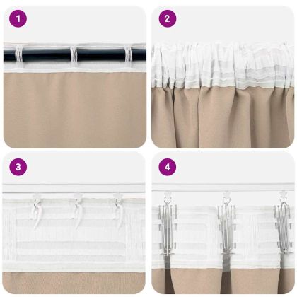 Завеси за затъмняване с пръстени 2 pcs Таупе 225 x 140 см