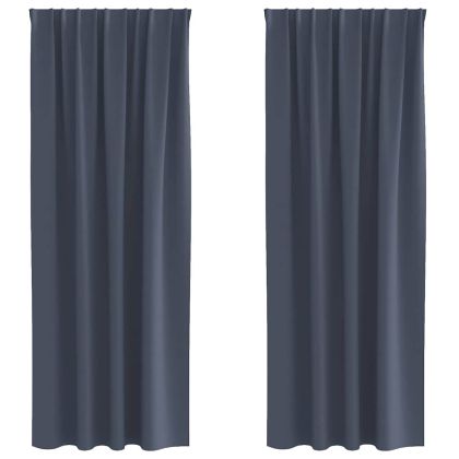 Завеси за затъмняване с пръстени 2 pcs Антрацит 260 x 140 см