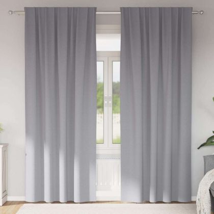 Завеси за затъмняване с пръстени 2 pcs Светлосиво 260 x 140 см